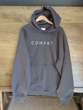 Comfrt Hoodie Mens Medium Dark Gray Fleece Lined Heavyweight Long Sleeve NWT